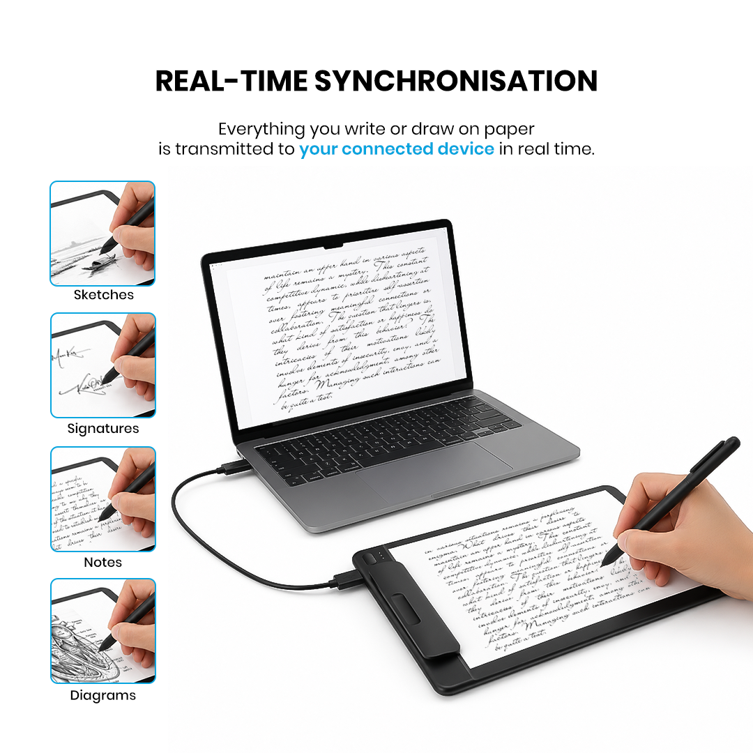 Real time synchronisation of sketches, notes, signatures and diagrams from SyncPad to a laptop