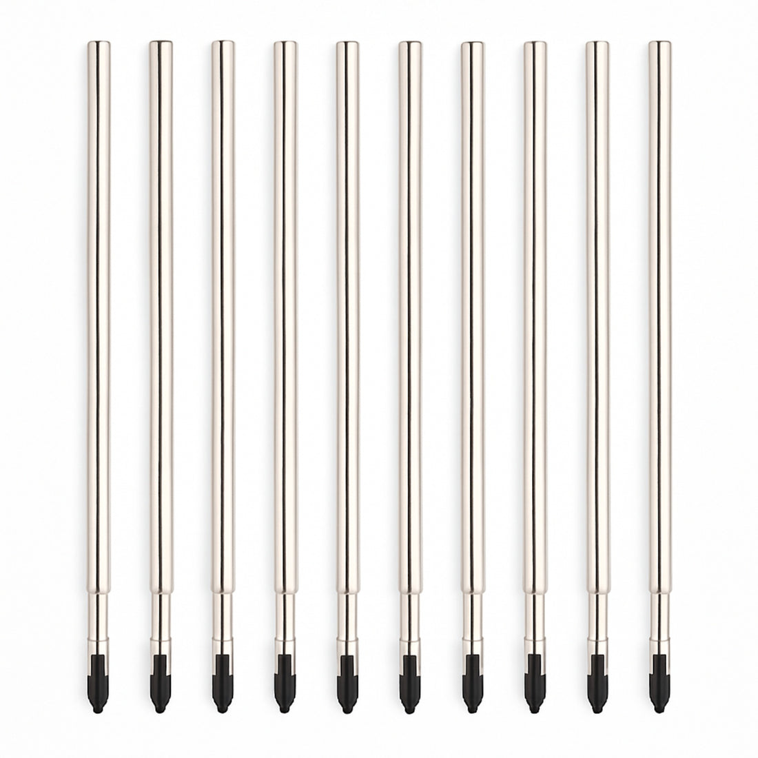 SyncPen 3 black ink refill pack with multiple metal pen refills on white background