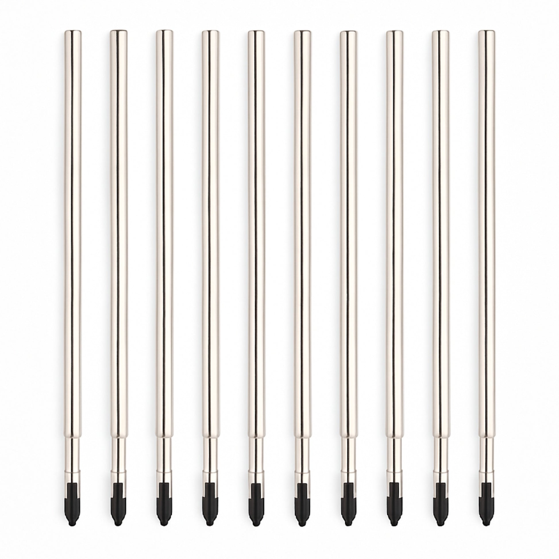 SyncPen 3 black ink refill pack with multiple metal pen refills on white background