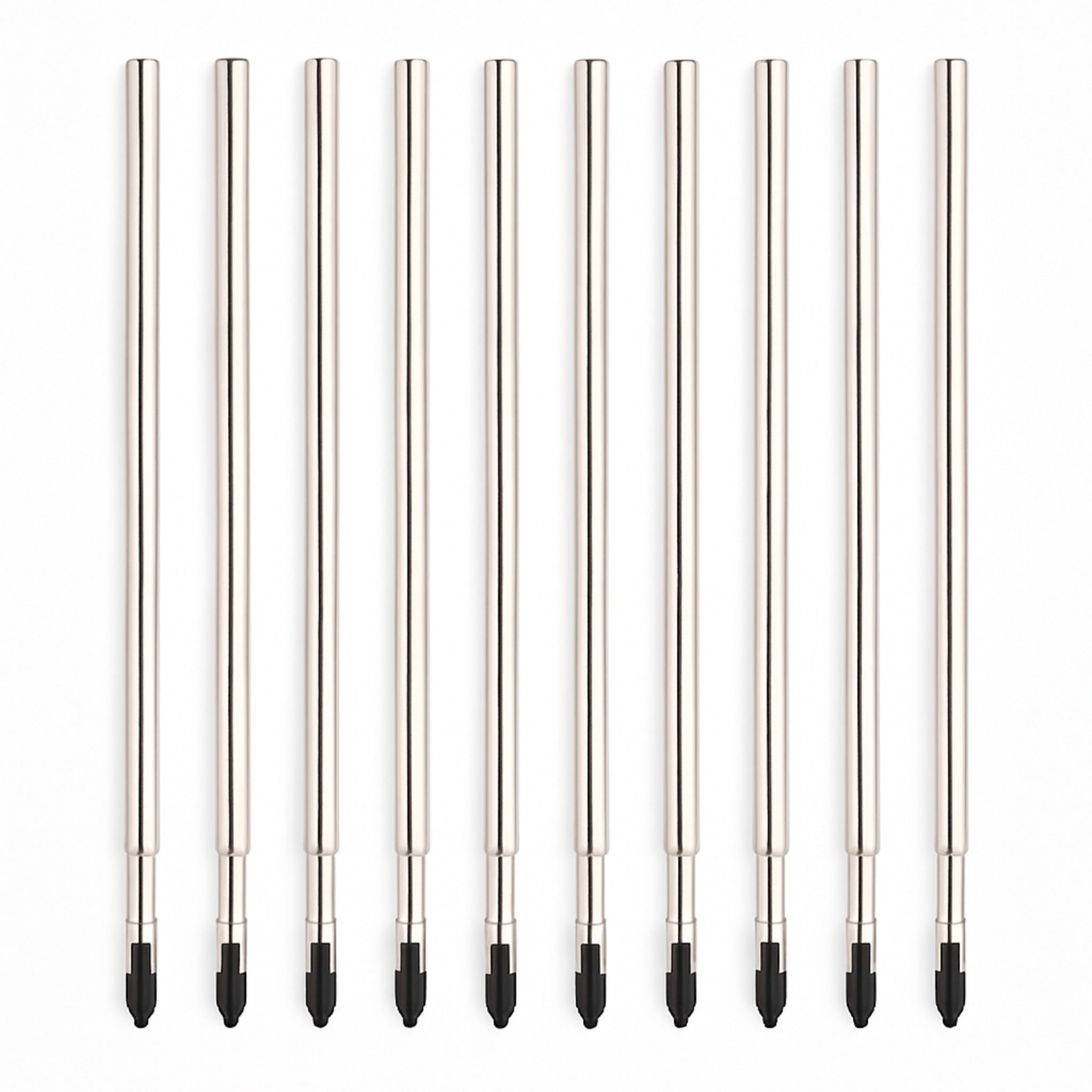 SyncPen 3 black ink refill pack with multiple metal pen refills on white background