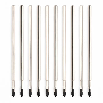 SyncPen 3 black ink refill pack with multiple metal pen refills on white background