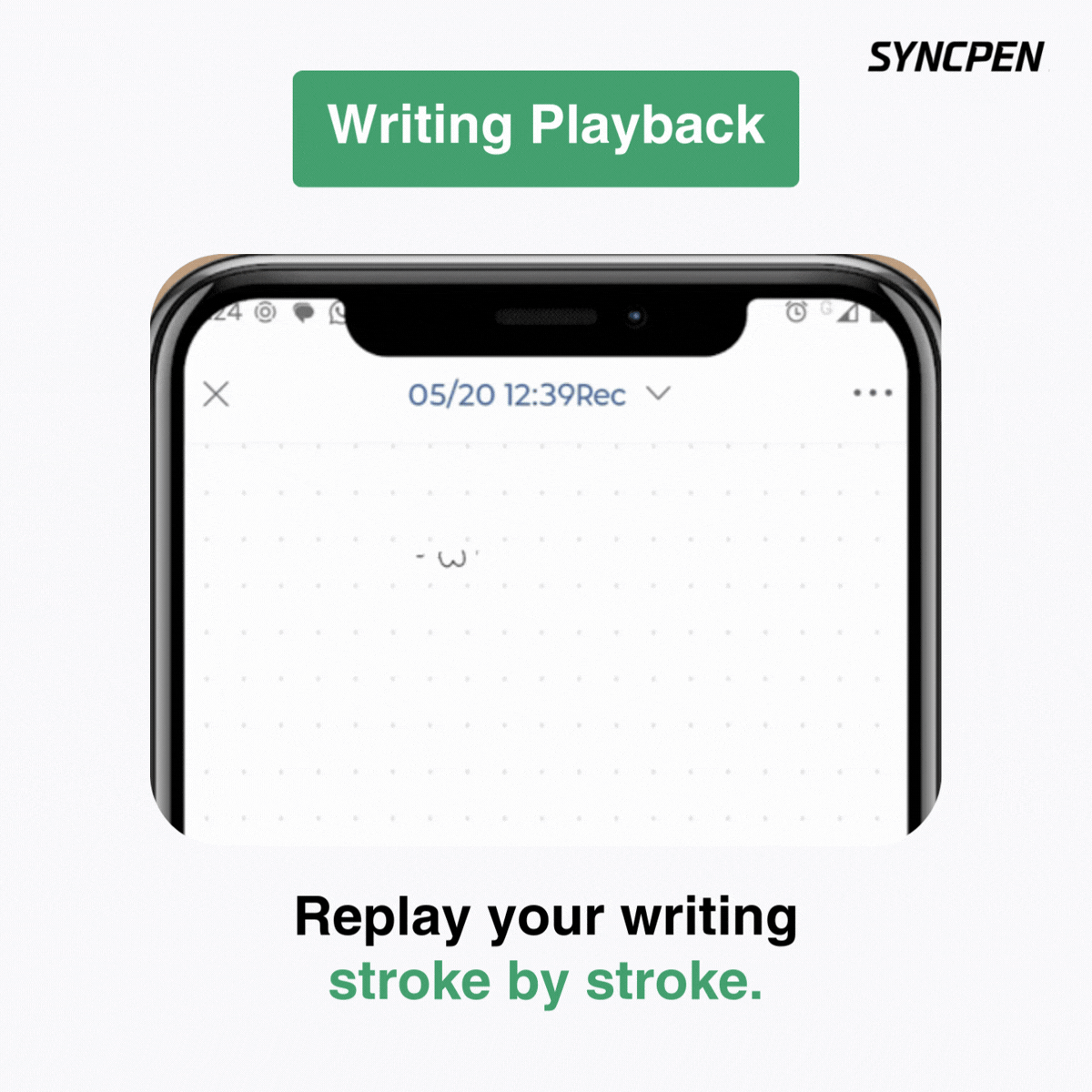 SyncPen 3 writing playback feature for replaying handwritten notes stroke by stroke